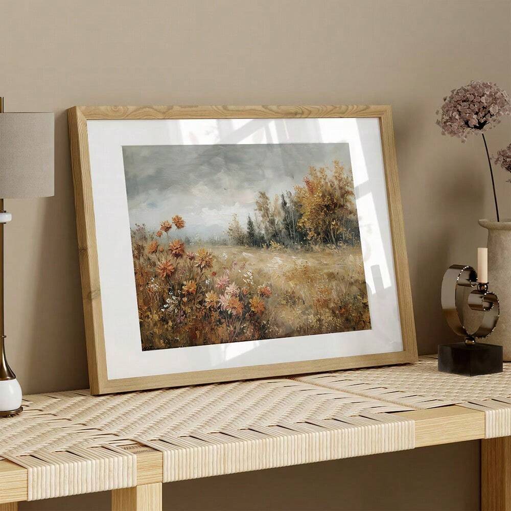 Wood Framed Fall Landscape Wall Art 11.8" x 15.7"