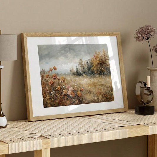 Wood Framed Fall Landscape Wall Art 11.8" x 15.7"