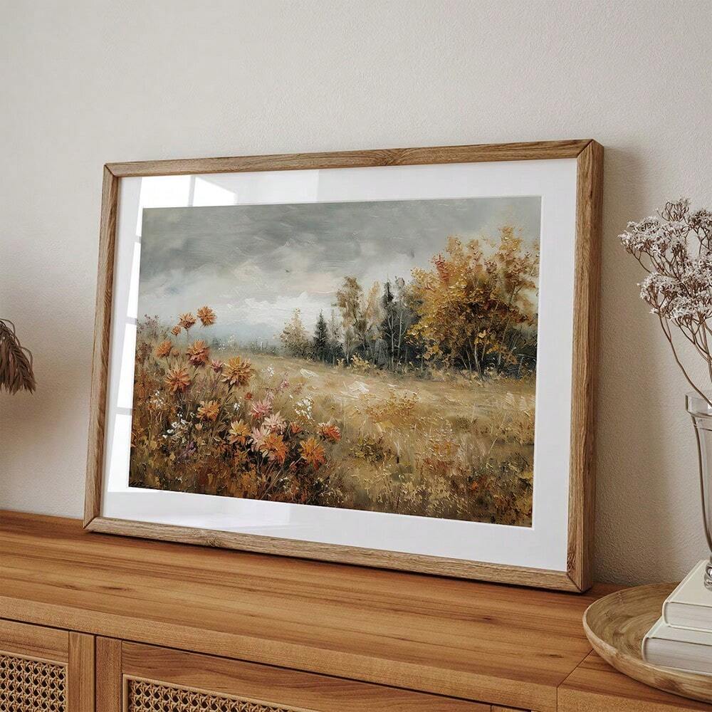 Wood Framed Fall Landscape Wall Art 11.8" x 15.7"