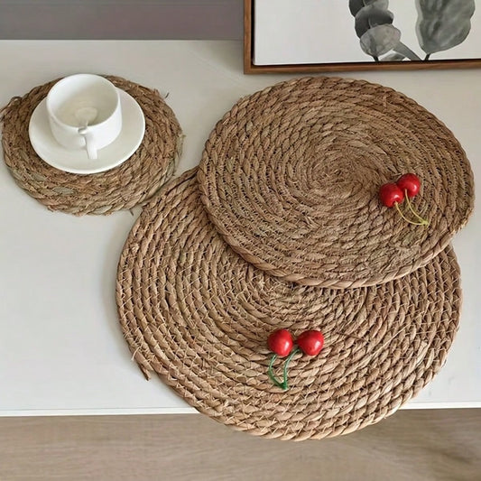 Hand Woven Straw Placemat 13.7"