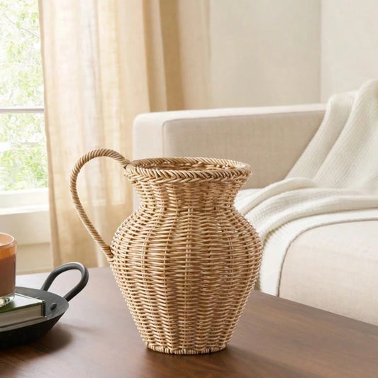 9" Rattan Pitcher Vase