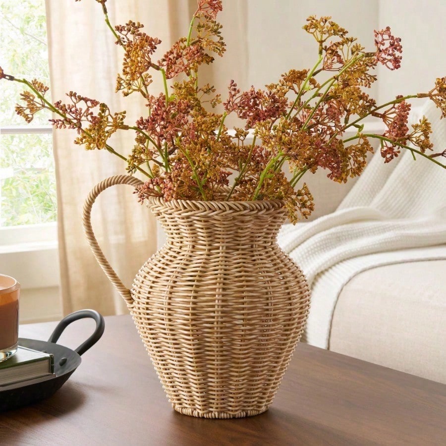 9" Rattan Pitcher Vase